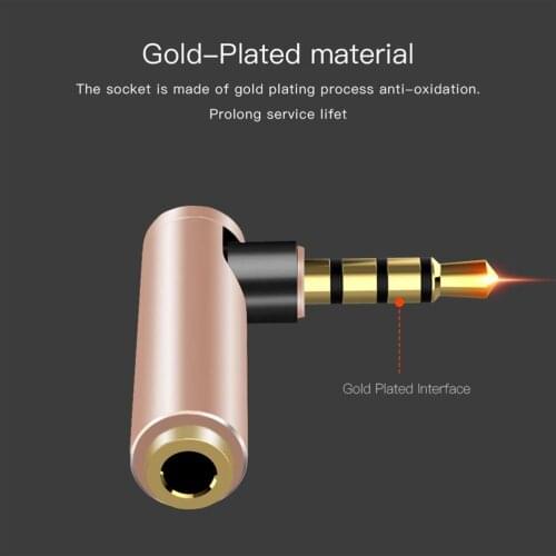 90 Degree 3.5mm Elbow Right Angle Male To Female Header Adapter 4 Section L Headphone Audio Converter 3.5mm Male To Female
