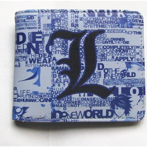 Death Note Anime Black Leather Wallet Men Women Card and Photo Holder Purse Short Design Coin Purse for Cosplay Gift