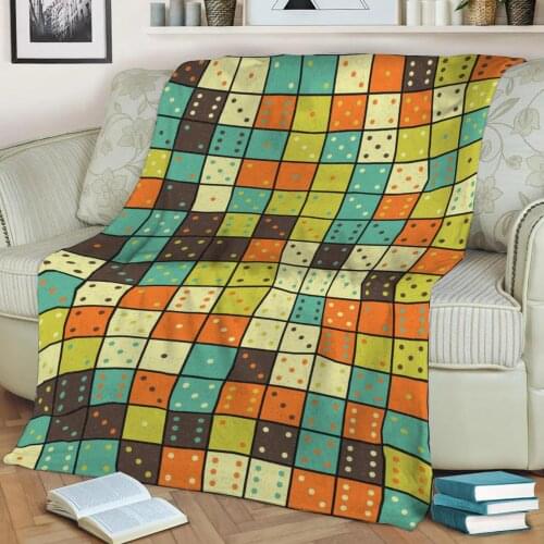 Geometric Face 3D Printed Velvet Plush Throw Fleece Blanket Bedspread Sherpa Blanket Home Decora