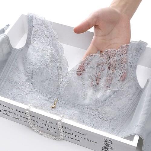 CB105 Plus Size Minimizer Bra Thin Cup Wireless Push Up Bras Beauty Women Underwear Seamless Lace Sexy Bralette