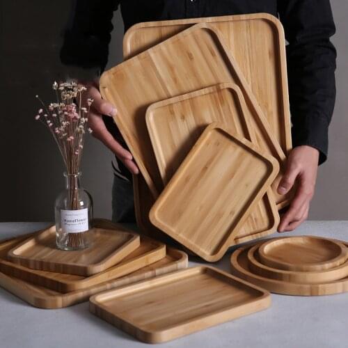 Whole Wooden Plates Bamboo Dishes Candy Organizer For Cutlery Plates Pink Party Dinner Set Plates Luxury Tableware Kitchen 1PC