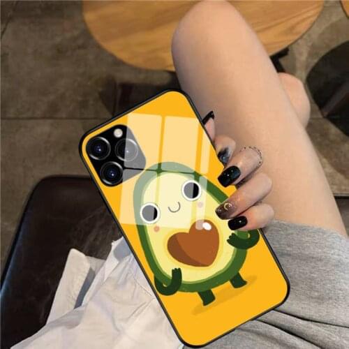 Avocado Phone Case Glass Phone Case For iphone 12 11 Pro Max XS XR X 8 7 Plus SE2 Case