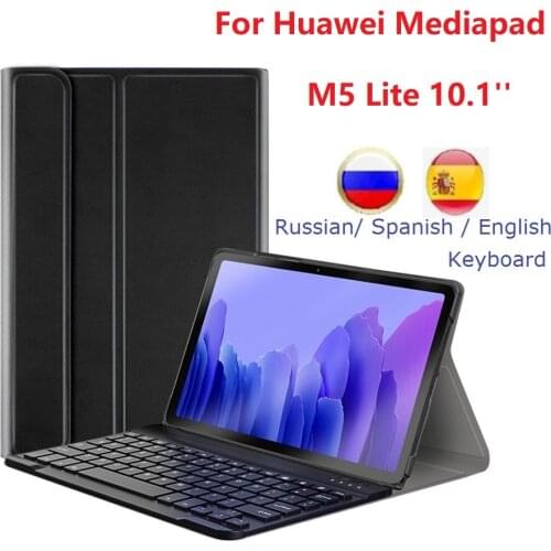 Keyboard Case for Huawei MediaPad M5 Lite 10 Cover 10.1'' BAH2-L09 BAH2-W19 BAH2-W09 PU Flip Stand Case For M5 lite 10 Coque