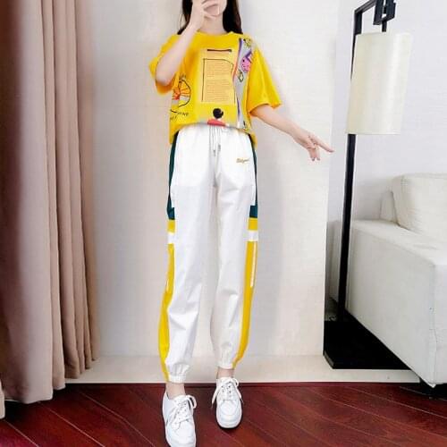 Loungewear T-shirt Women Summer 2021 Womens Clothing Two Piece Set Sports Suit Sport Outfit For Sweatshirt Woman Crop Top New