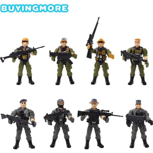 8 Pcs/set Action Figure Military Soldiers Model Special Forces Sand table Decoration Toys for Boys Plastic Model Figure Arms Toy
