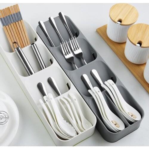 Kitchen Tableware Storage Tray, Spoon, Fork, Storage Separation Knife Holder Rack, Knife Rack, Storage Rack, Kitchen Container