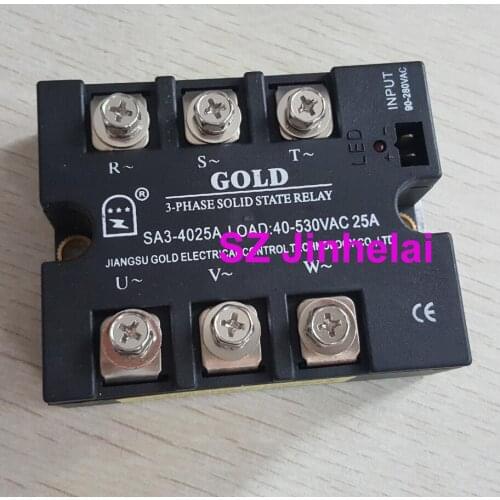 GOLD SA34025A Authentic original 3-PHASE AC Solid state relay SA3-4025A 40-530VAC 25A