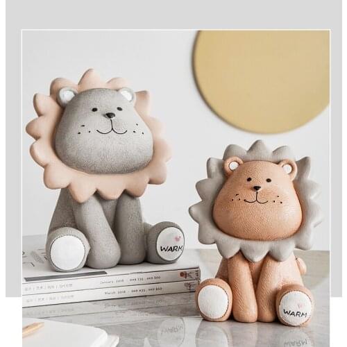 Lion money box Cartoon Cute Creative Coin Bank children child piggy bank nursery Adorable Gift Saving Box Animal home Figurines