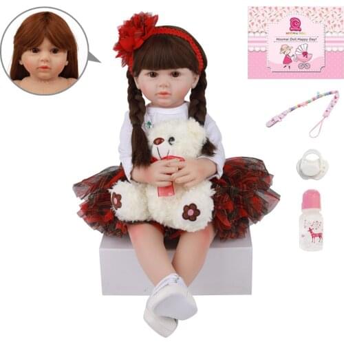 60CM New Arrival Bebe Reborn Baby Doll 24 Inch Soft Vinyl Cloth Body Doll Toy For Childrens Day Gifts Kids Birthday Present