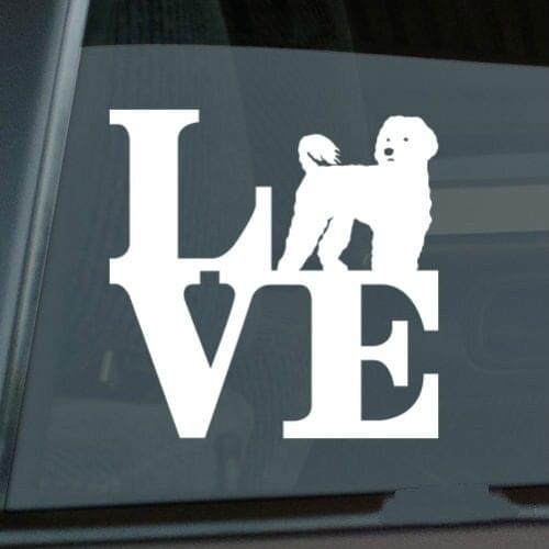 Love Portuguese Water Dog Sticker Die Cut Vinyl - park portie pwd window decal Size(inch): 5.50 X 5.50