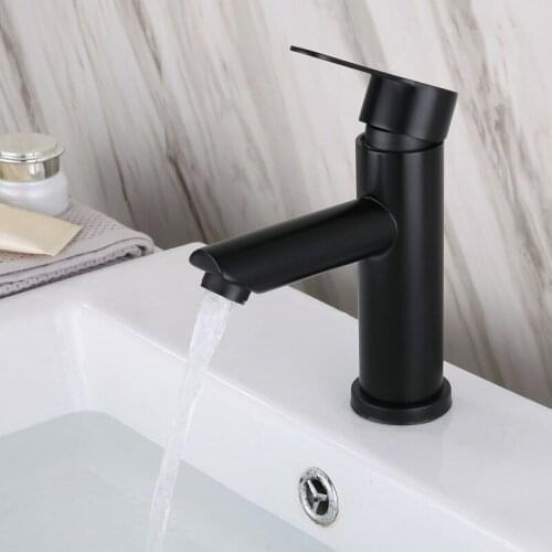 Matte Black Bathroom Basin Faucet Single Handle Bathroom Sink Faucet Stainless Steel High Quality Hot and Cold Water Tap Faucet
