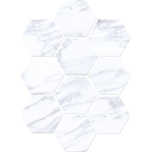 Marble style floor stickers Creative simple DIY hexagon ceramic tile sticker waterproof non-slip wall stickers home decoration