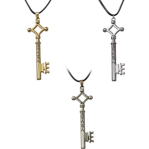 Attack On Titan Necklace Eren Key Shingeki No Kyojin Pendant Fashion Vintage Retro Anime Jewelry For Men Cosplay Wholesale