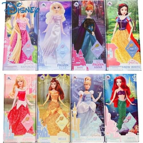 2021 New Disney Genuine Princess Kawaii Action Figure Toys Elsa Belle Ariel Cute Anime Figures Model Dolls Toys for Girls Gifts