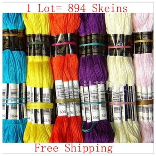 Wholesale Total 894 Pieces Cross Stitch Thread Cotton Knitted Wire Similar DMC Thread Free Shipping