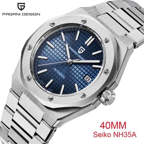 PAGRNE Mens Stainless Steel Watch