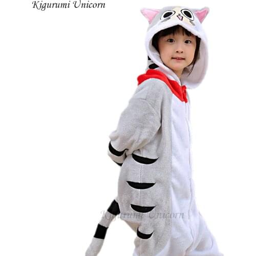 Kigurumi Unicorn Pajamas Childrens Pajamas for Boys Girls Flannel Cat Stich Pijamas Set Animal Sleepwear Winter Onesies 4-12