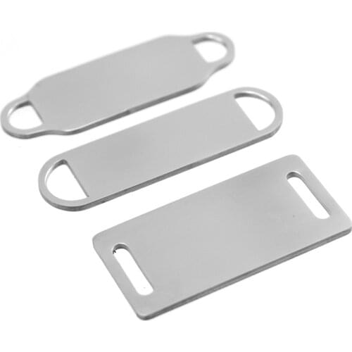 100% Stainless Steel Blank Plates For Engrave Metal Plate For Bracelets Tag Wholesale 10pcs
