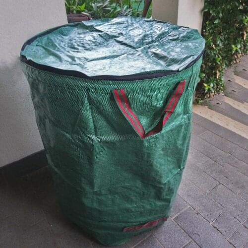 300L Reuseable Garden Waste Bag Leaf Grass Lawn Pool Gardening Bags Foldable Garbage Waste Collection Container Storage Bag