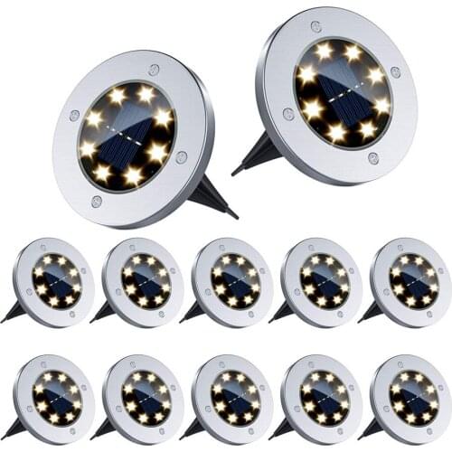 BEIAIDI 12PCS Solar Power Buried Stair Light Outdoor Garden Landscape Pathway Solar Ground Light Solar Underground Lawn Lamps