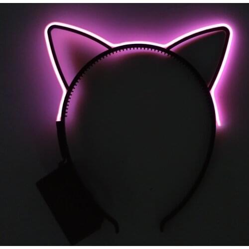 Luminous Cat Ears LED Headband Birthday Kawaii Accessories Festival Party Props Kid Gift Rechargeable EL Wire Hair Band