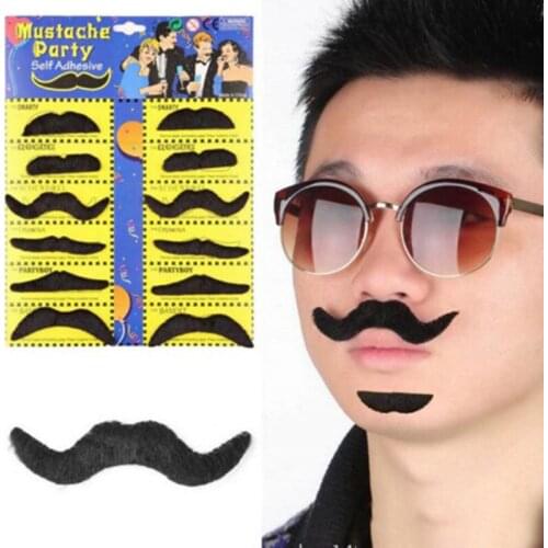 12Pcs Halloween Party Creative Funny Costume Pirate Party Mustache Cosplay Fake Moustache Beard For Kids Adult Photobooth Props