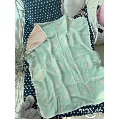 YAZAN high quality adult and child blanket summer bedding sofa is made of 100% cottonwith 3 layersof gauze swaddling baby120*150