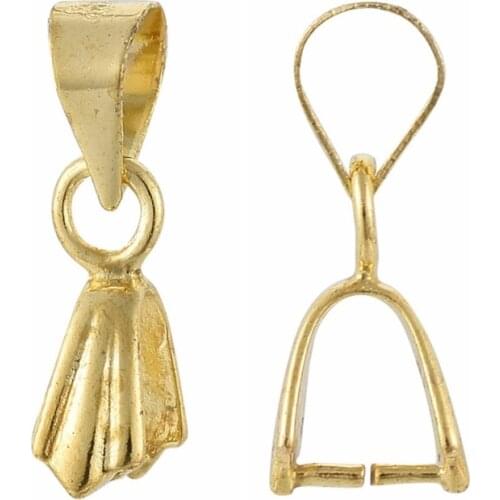 20pcs Brass Ice Pick Pinch Bails Necklace Pendant Clips Clasp Hook For DIY Handmade Earrings Jewelry Making Findings Accessories