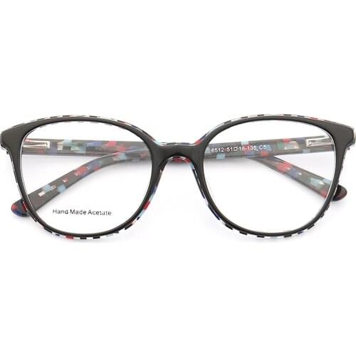 Women Round Eyeglasses Frames for Women oversized Vintage eyeglass frame Cateye Acetate Glasses Retro Fashion Eyewear Blue Pink