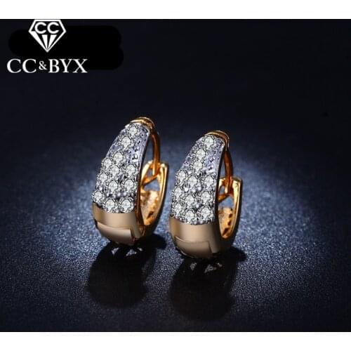 CC Clip Earrings For Women CZ Party & Bridal Wedding Trendy Jewelry Austrian Crystal Bijoux Femme Boucle d'oreille Earring E028