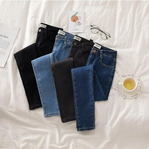 Winter Women Thick Thermal Warm Fleece Nap High Waist Jeans Pencil Trousers Solid Color Casual Fashion Trend