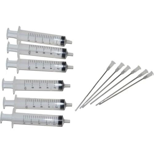 10ML 6pcs Syringes & Blunt Needles for Hp Epson Refilling Ink Cartridge and Ink System CISS