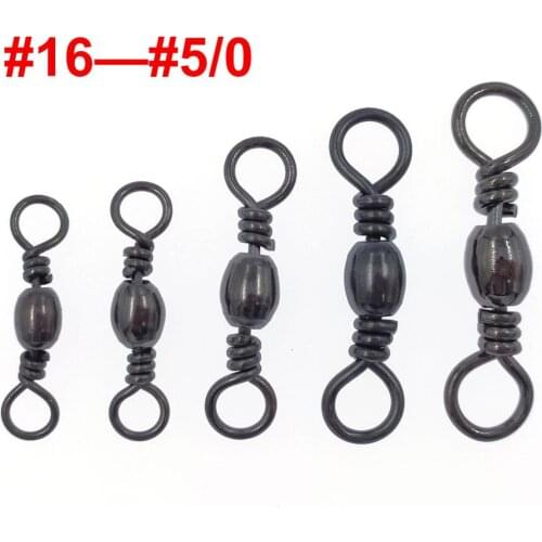 100/200-pieces Swivels Fishing Connector Barrel Swivel #14-#50 Stainless Fishing Hooks Feeder Gear Fishhook Carp Tackle