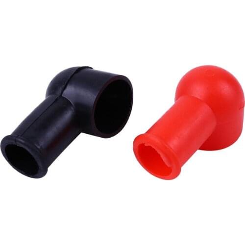 2pcs Car Battery Negative Positive Terminal Covers Cap Boot Round Insulating Covers Auto Accessories
