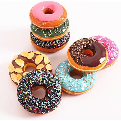 2pcs Cute Sweet Donut Doughnut Fridge Message Magnet Souvenirs Simulation Food Magnet For Kids Message Holder Random Color Send