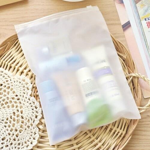 300Pcs/Lot 20*28cm Cosmetic Portable Household Matte Clear Organizer Bag Waterproof Accessories Poly Zipper Event Pouch