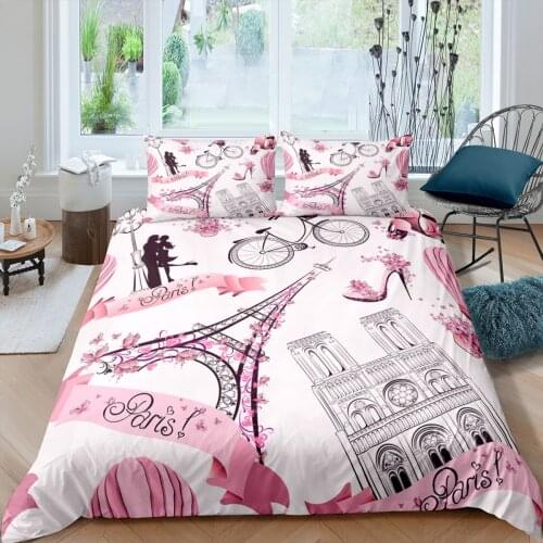 3d Paris Eiffel Tower Duvet Cover Pillowcase Luxury Comfortable Bedding Set 2/3pc Single/Twin/Queen/King