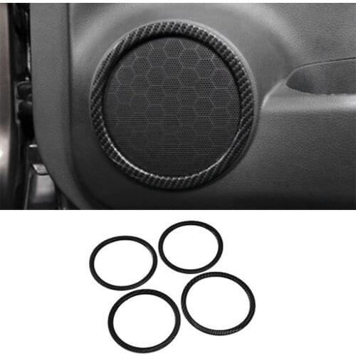 4Pcs for Nissan X-Trail 14-19 Carbon Fiber Side Door Audio Speaker Cover Decorative Circle Ring Cover Trims