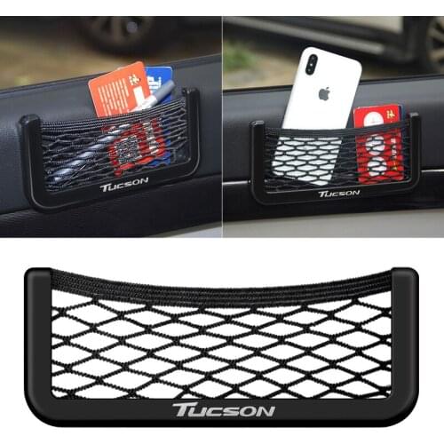 Car Accessories Car Net Bag Phone Holder Storage Pocket Organizer Car Mesh Net Holder Pocket for hyundai Tucson 2010-2020