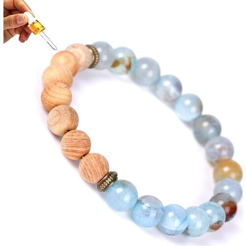 Ice Crack Stone Wooden Beads Essential Oil Fragrance Diffuser Bracelet Balance Yoga Pulseira Feminina Buddha Jewelry