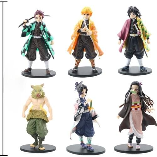 Anime Demon Slayer Figure Kamado Tanjirou Nezuko Action Figures PVC Model Toys Zenitsu Figurine Inosuke Kimetsu No Yaiba Figura