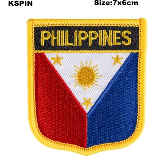 Philippines Shield Shape embroidered flag patches national flag patches for Cothing DIY Decoration PT0059-S