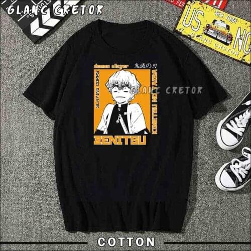 Demon Slayer T Shirt Men Funny Homme Anime t shirt Brand Casual Streetwear Harajuku Fashion O-Neck Mens tees Manga Tee