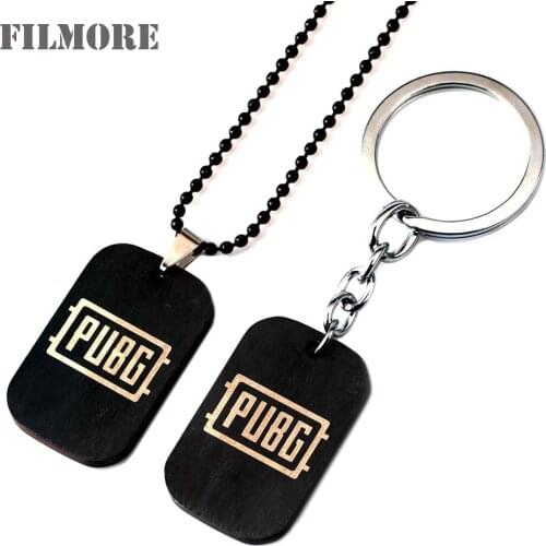 Hot Game PUBG Necklace Men Black Stainless Steel Playerunknown Battlegrounds Pan Neckless Women Cosplay Dog Tags