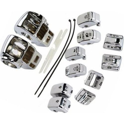 Chrome Switch Housing Cover+Caps For 1996-2013 Harley FLHTCU FLHTK FLTR FLTRU FL