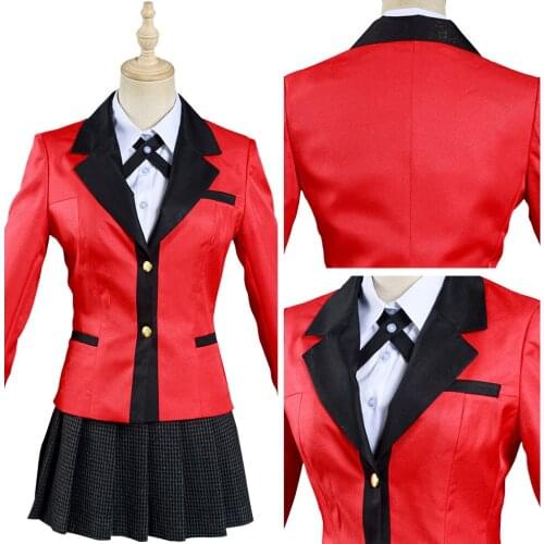 Kakegurui Compulsive Gambler Yomoduki Runa Cosplay Costume Coat+Skirt Outfits Halloween Carnival Suit