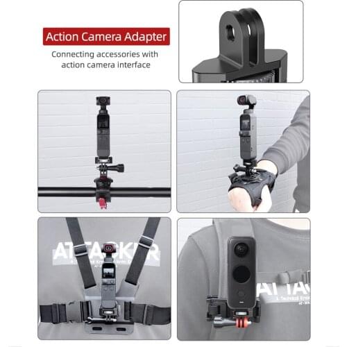 1/4 Screw Head Camera Mount Handheld Camera 360 Rotation Adapter Carrying Elements for POCKET 2 Insta360 ONE X2/X