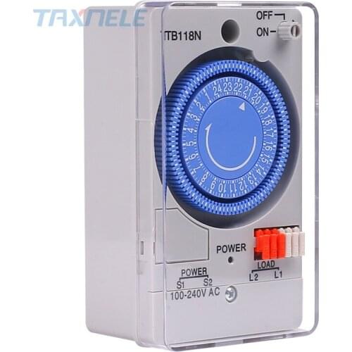 TB118N Mechanical Timer Switch Mini Mechanical Timer Relay Mechanical Timer Switch 230V 60Hz 24 Hours Mechanical Timer Switch