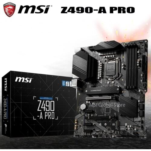 MSI Z490-A PRO ProSeries ATX Motherboard 10th Gen Intel Core LGA1200 DDR4 Dual M.2 Desktop Intel Z490 Placa-Mãe2.5G LAN ATX New