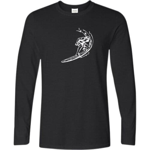 2021 Mens cotton T-shirt Street wind surfboard mens fashion long sleeve clothes surf T-shirt casual Top Long Sleeve T-Shirt